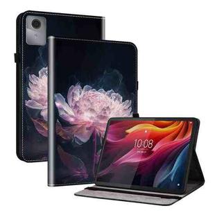 For Lenovo Idea Tab 11 / Xiaoxin Pad 2025 Crystal Texture Painted Leather Tablet Case(Purple Peony)