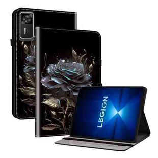 For Lenovo Legion Y700 Gen 4 Crystal Texture Painted Leather Tablet Case(Black Rose)