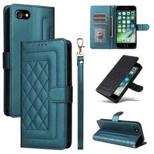 For iPhone SE 2022 / SE 2020 Diamond Lattice Leather Flip Phone Case(Green)