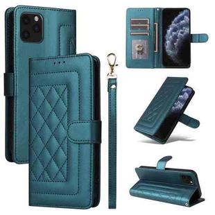 For iPhone 11 Pro Max Diamond Lattice Leather Flip Phone Case(Green)