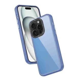 For iPhone 15 Pro Frame Two Color Lens Ring TPU Phone Case(Blue)