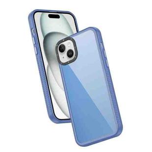 For iPhone 14 Plus Frame Two Color Lens Ring TPU Phone Case(Blue)