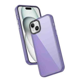 For iPhone 14 Plus Frame Two Color Lens Ring TPU Phone Case(Purple)