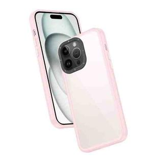 For iPhone 14 Pro Max Frame Two Color Lens Ring TPU Phone Case(Pink)