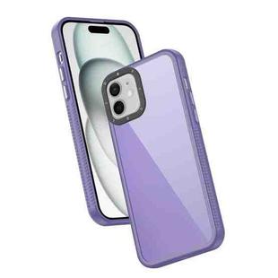 For iPhone 12 Frame Two Color Lens Ring TPU Phone Case(Purple)