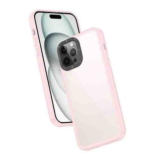 For iPhone 12 Pro Max Frame Two Color Lens Ring TPU Phone Case(Pink)