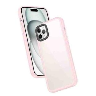 For iPhone 11 Pro Max Frame Two Color Lens Ring TPU Phone Case(Pink)