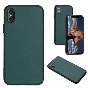 For iPhone XS / X R20 Leather Pattern Phone Single Case(Green)