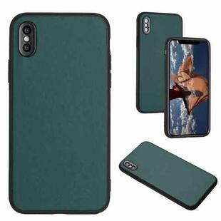 For iPhone XS Max R20 Leather Pattern Phone Single Case(Green)