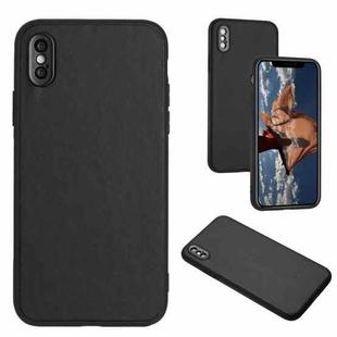 For iPhone XS Max R20 Leather Pattern Phone Single Case(Black)