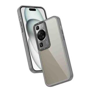 For Huawei P60 Frame Two Color Lens Ring TPU Phone Case(Black)