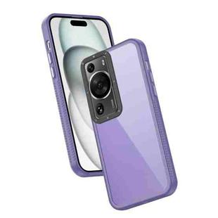For Huawei P60 Pro Frame Two Color Lens Ring TPU Phone Case(Purple)