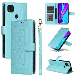 For Xiaomi Redmi 9C Diamond Lattice Leather Flip Phone Case(Mint Green)