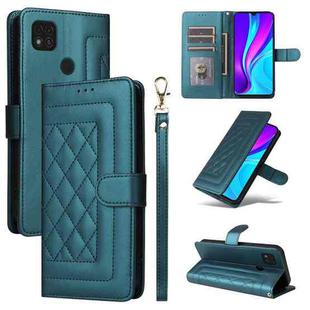 For Xiaomi Redmi 9C Diamond Lattice Leather Flip Phone Case(Green)
