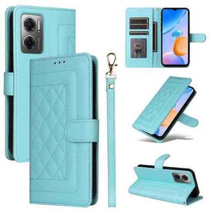 For Xiaomi Redmi 10 5G Diamond Lattice Leather Flip Phone Case(Mint Green)