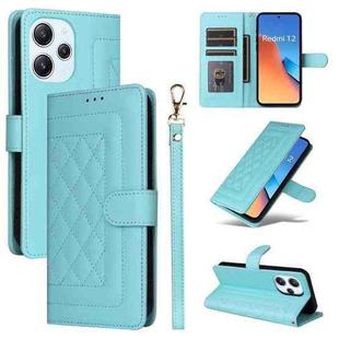 For Xiaomi Redmi 12 4G Diamond Lattice Leather Flip Phone Case(Mint Green)