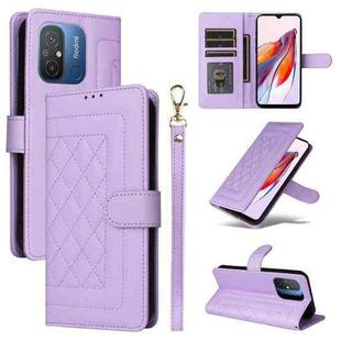 For Xiaomi Redmi 12C Diamond Lattice Leather Flip Phone Case(Light Purple)