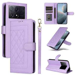 For Xiaomi Redmi K70E Diamond Lattice Leather Flip Phone Case(Light Purple)