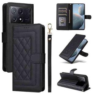 For Xiaomi Redmi K70E Diamond Lattice Leather Flip Phone Case(Black)