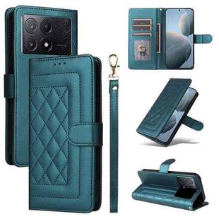 For Xiaomi Redmi K70E Diamond Lattice Leather Flip Phone Case(Green)