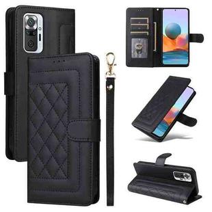 For Xiaomi Redmi Note 10 Pro Diamond Lattice Leather Flip Phone Case(Black)