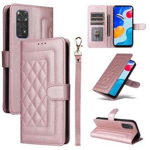 For Xiaomi Redmi Note 11s / 12s Diamond Lattice Leather Flip Phone Case(Rose Gold)