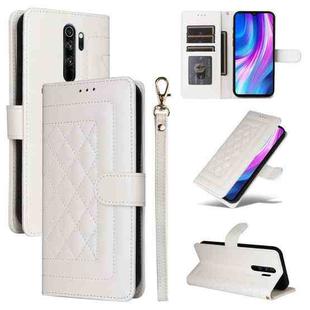 For Xiaomi Redmi Note 8 Pro Diamond Lattice Leather Flip Phone Case(White)