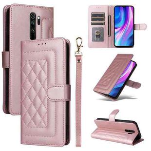 For Xiaomi Redmi Note 8 Pro Diamond Lattice Leather Flip Phone Case(Rose Gold)