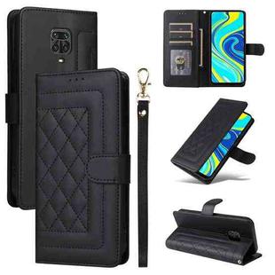 For Xiaomi Redmi Note 9s Diamond Lattice Leather Flip Phone Case(Black)