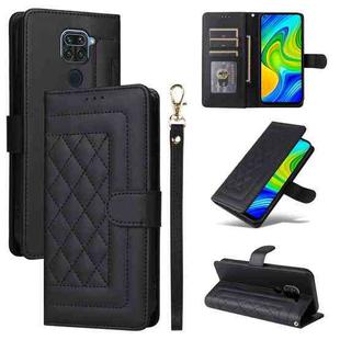 For Xiaomi Redmi Note 9 Diamond Lattice Leather Flip Phone Case(Black)