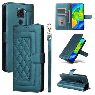 For Xiaomi Redmi Note 9 Diamond Lattice Leather Flip Phone Case(Green)