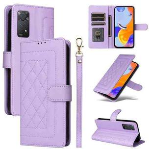 For Xiaomi Redmi Note 11 Pro Global Diamond Lattice Leather Flip Phone Case(Light Purple)