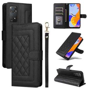 For Xiaomi Redmi Note 11 Pro Global Diamond Lattice Leather Flip Phone Case(Black)