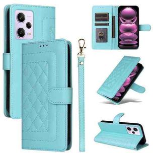 For Xiaomi Redmi Note 12 Pro 5G Diamond Lattice Leather Flip Phone Case(Mint Green)