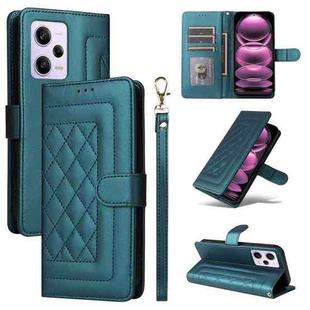 For Xiaomi Redmi Note 12 Pro 5G Diamond Lattice Leather Flip Phone Case(Green)