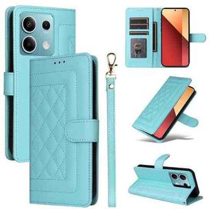 For Xiaomi Redmi Note 13 5G Diamond Lattice Leather Flip Phone Case(Mint Green)