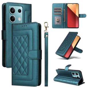 For Xiaomi Redmi Note 13 5G Diamond Lattice Leather Flip Phone Case(Green)