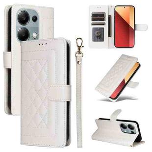 For Xiaomi Redmi Note 13 Pro 4G Diamond Lattice Leather Flip Phone Case(White)