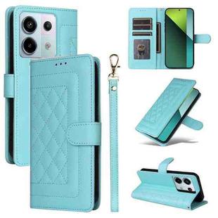 For Xiaomi Redmi Note 13 Pro 5G Diamond Lattice Leather Flip Phone Case(Mint Green)