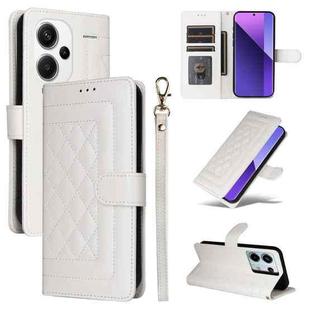 For Xiaomi Redmi Note 13 Pro+ 5G Diamond Lattice Leather Flip Phone Case(White)