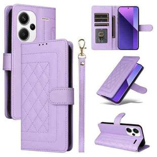 For Xiaomi Redmi Note 13 Pro+ 5G Diamond Lattice Leather Flip Phone Case(Light Purple)