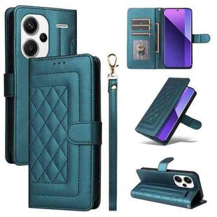 For Xiaomi Redmi Note 13 Pro+ 5G Diamond Lattice Leather Flip Phone Case(Green)