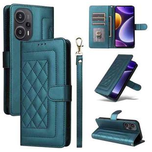 For Xiaomi Poco F5 Diamond Lattice Leather Flip Phone Case(Green)