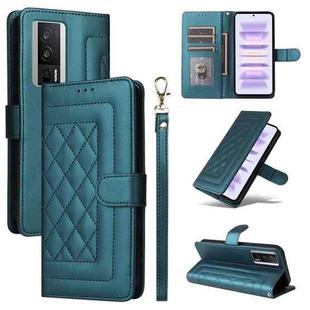 For Xiaomi Poco F5 Pro Diamond Lattice Leather Flip Phone Case(Green)