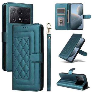 For Xiaomi Poco X6 Pro 5G Diamond Lattice Leather Flip Phone Case(Green)