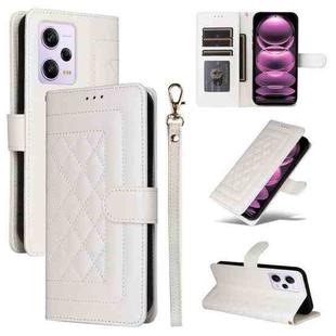 For Xiaomi Poco X5 Pro Diamond Lattice Leather Flip Phone Case(White)