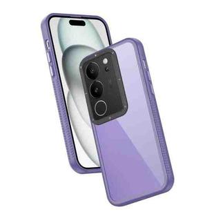 For vivo V29 5G Frame Two Color Lens Ring TPU Phone Case(Purple)