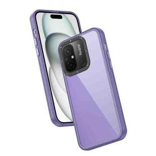 For Xiaomi Redmi 12C Frame Two Color Lens Ring TPU Phone Case(Purple)