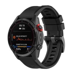 For Garmin Fenix 7X 22mm Quick Release Silicone Watch Band(Black)