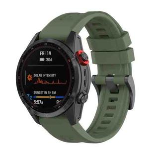 For Garmin Fenix 7X 22mm Quick Release Silicone Watch Band(Army Green)